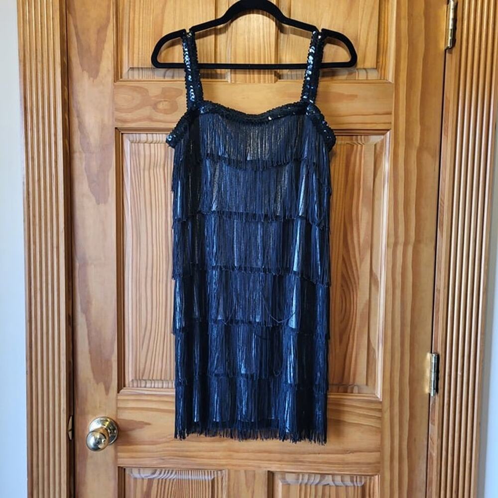 costumes USA  halloween Flapper Dress Black adult size MED